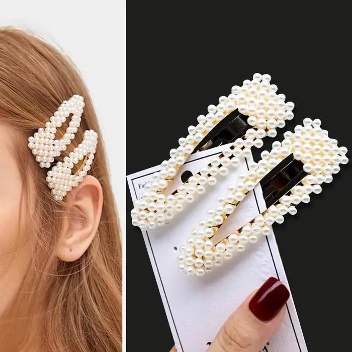 1 ensemble de pinces à cheveux en perles faites à la main pour femmes