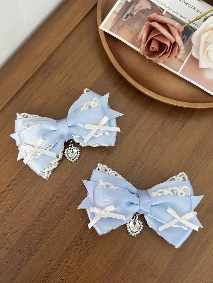 Pince à cheveux en dentelle à deux pièces pour femmes