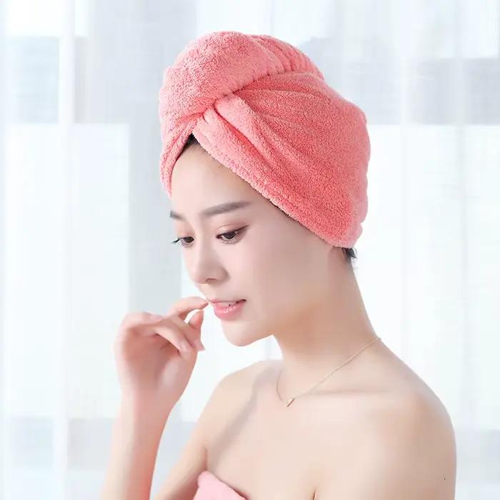 Bonnet de bain en microcarence pour séchage rapide des cheveux pour femme