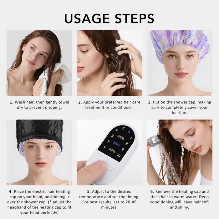 Bonnet chauffant électrique pour cheveux