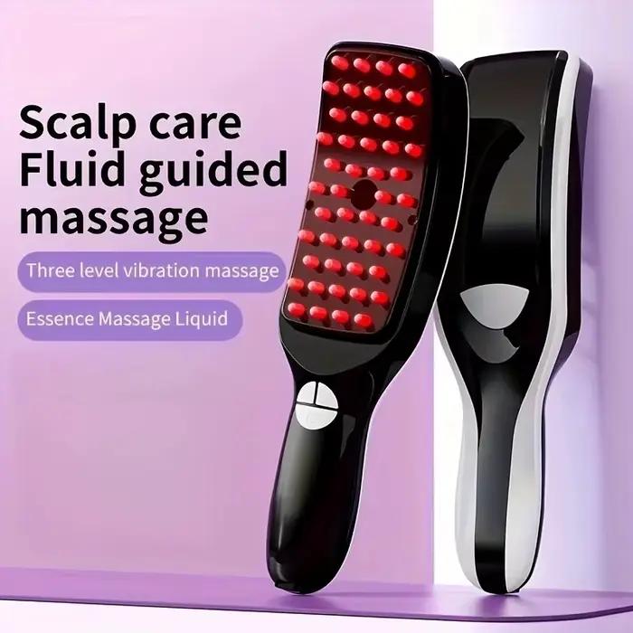 Peigne de massage pour le cuir chevelu avec thérapie par lumière rouge