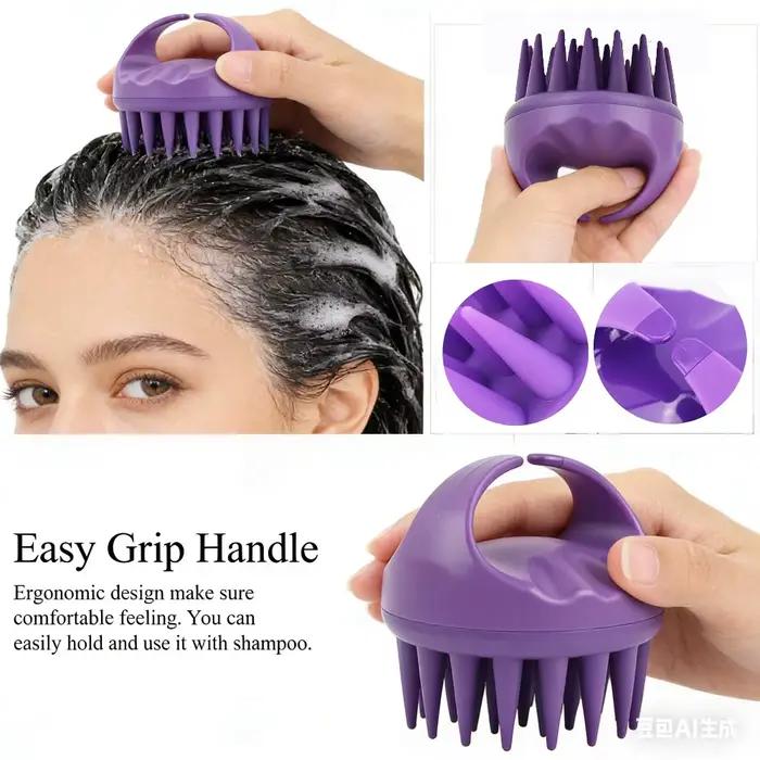 Brosse à shampoing pour épurateur de cuir chevelu avec poils extra longs