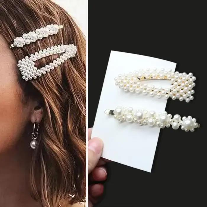 1 ensemble de pinces à cheveux en perles faites à la main pour femmes