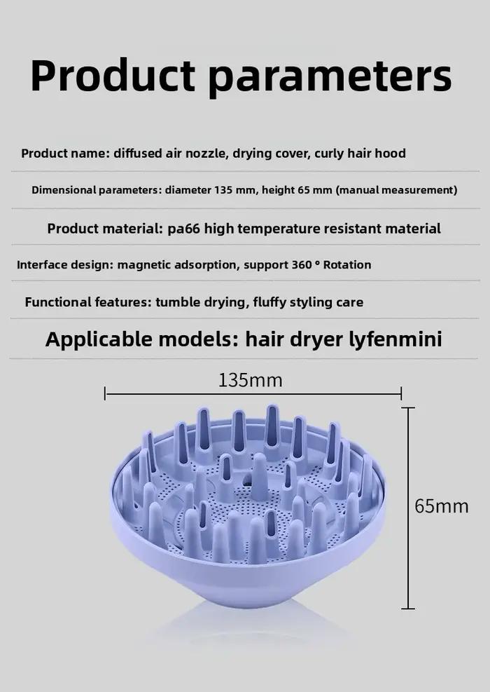 Pour Laifen LaifenMini sèche-cheveux Diffusion buse de friser bouclier de séchage moelleux