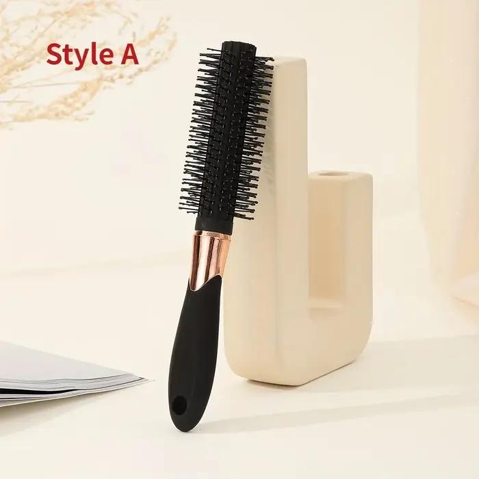 Brosse à cheveux ronde noire professionnelle pour coiffer et boucler – Portable et facile à utiliser