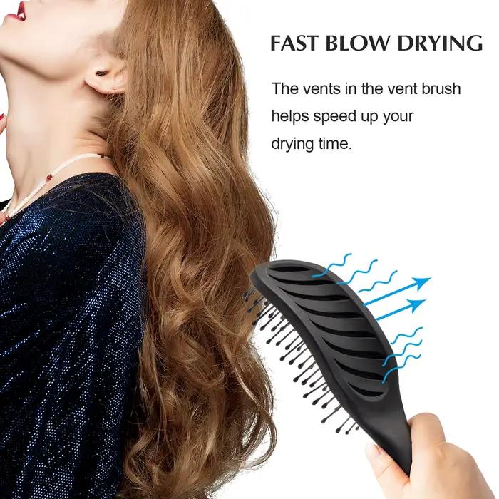 Brosse à cheveux incurvée à évent pour le séchage par soufflage