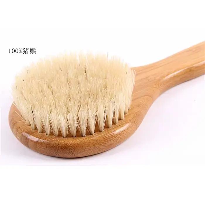 Brosse de douche en bambou avec poils de sanglier