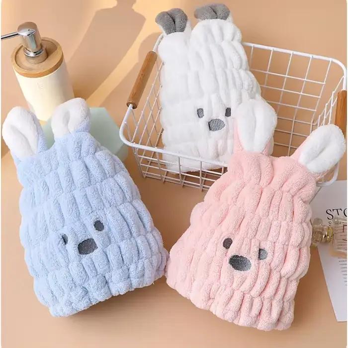 Serviette de séchage de cheveux pour enfants filles doux absorbant