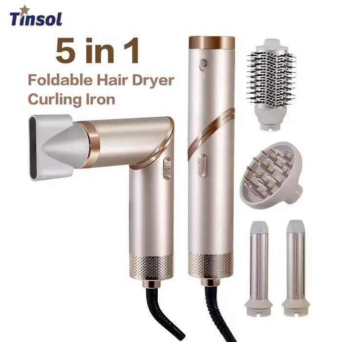 Sèche-cheveux pliable à poignée 5 en 1