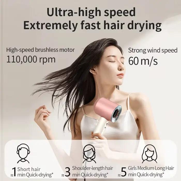 Sèche-cheveux professionnel à grande vitesse-sèche-cheveux intelligent 5 buses de coiffure