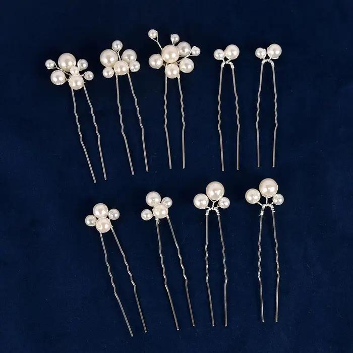 Lot de 3 pinces à cheveux tendance pour mariée