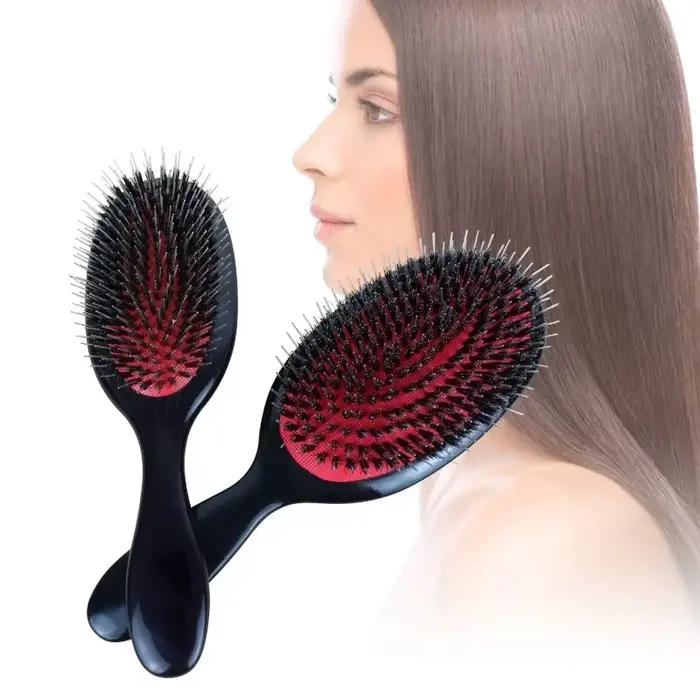 Brosse d'extension de cheveux en poils de sanglier pour Salon de coiffure