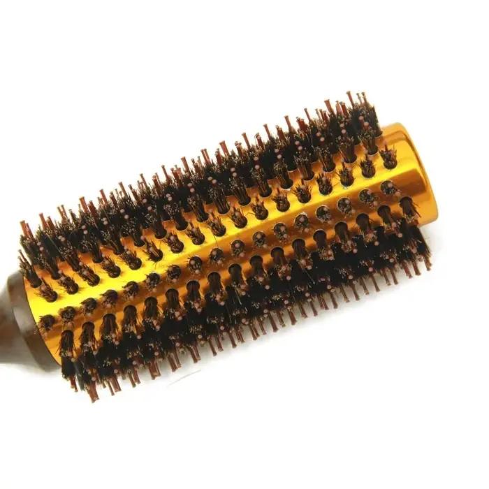 Brosse ronde en poils de sanglier naturels