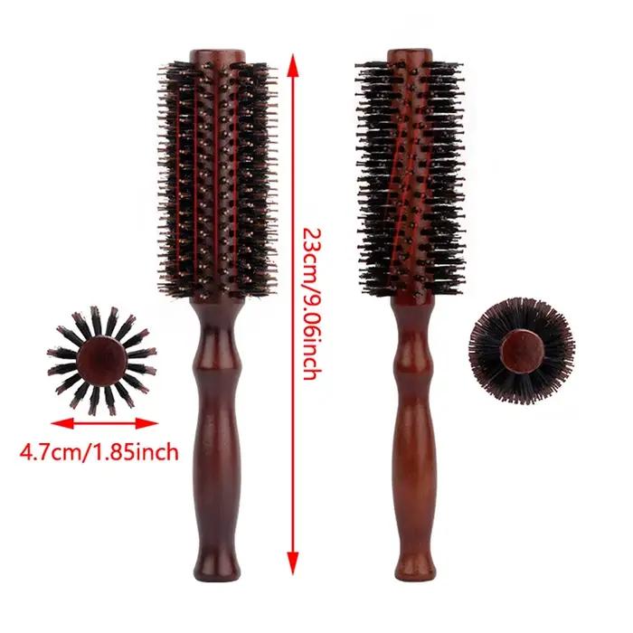Brosse Ronde à Rouler avec Manche en Bois