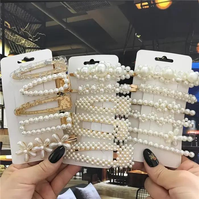 1 ensemble de pinces à cheveux en perles faites à la main pour femmes