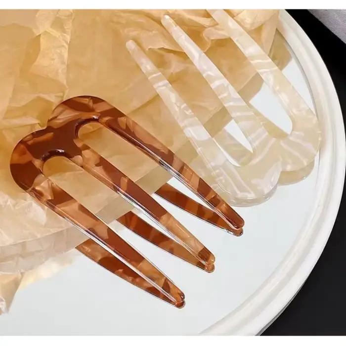Épingles à cheveux françaises de luxe en acrylique