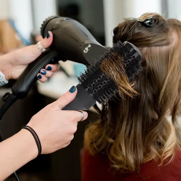 Poignée ronde brosse roulante avec queue pointue coiffure droite sergé peigne à cheveux outil