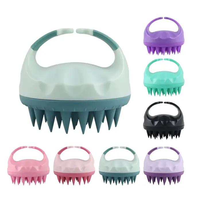 Brosse de massage en silicone pour cuir chevelu