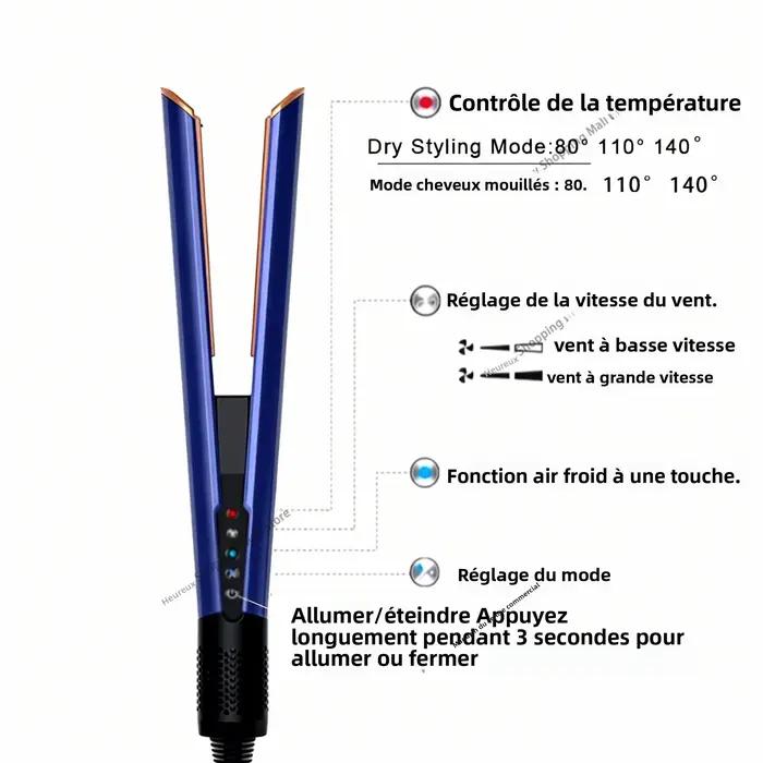 Combo lisseur et sèche-cheveux 2 en 1