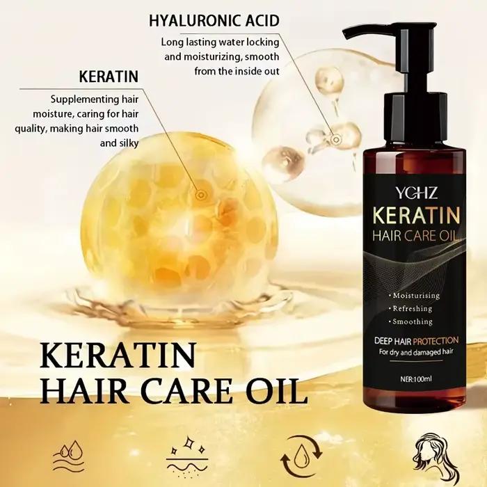 Huile capillaire à la kératine