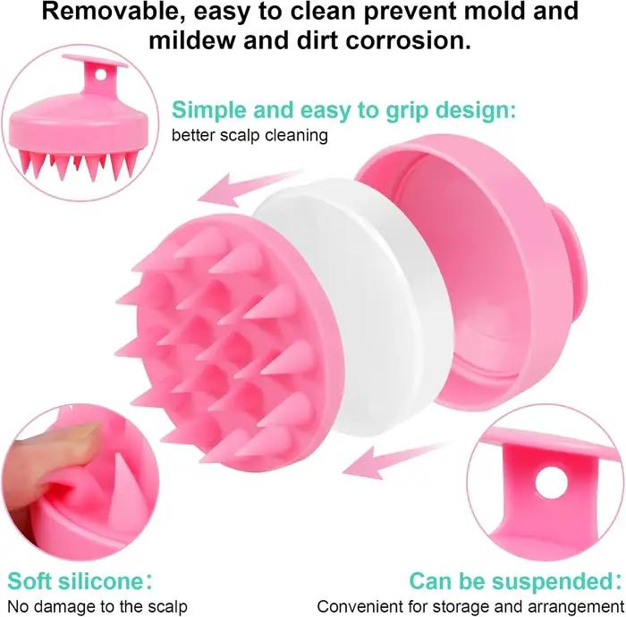 Brosse de Massage du cuir chevelu en silicone souple
