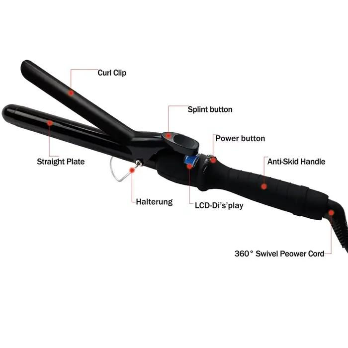 Bigoudi professionnel avec baril en céramique tourmaline extra long