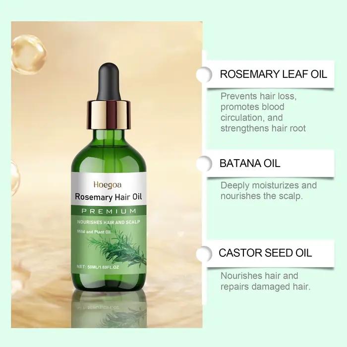 Huile essentielle de romarin pour cheveux, traitement de renforcement du cuir chevelu et des cheveux pour amincir, nourrit les cheveux secs et répare les pointes fourchues