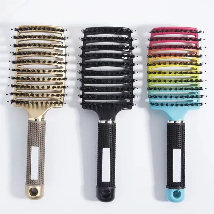 Brosse à cheveux démêlante en poils et Nylon pour femmes