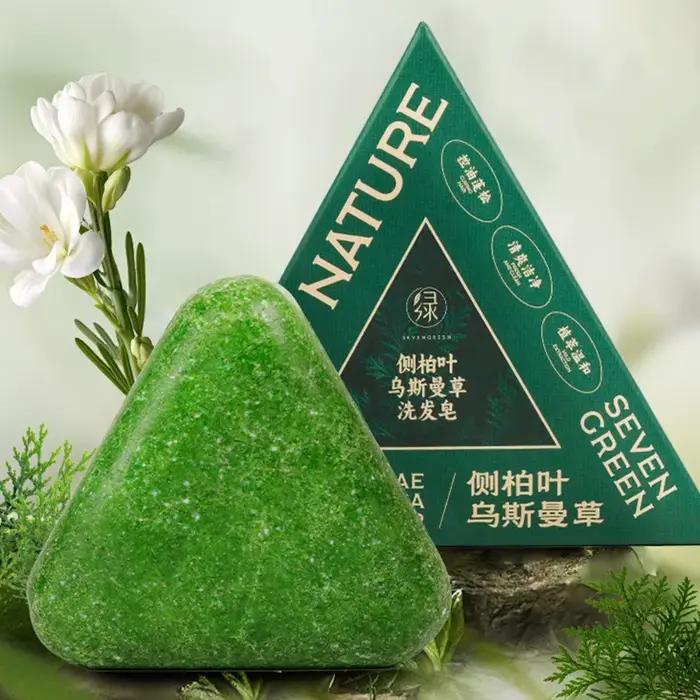 Savon Shampooing Usman Grass & Platycladi Traitement Naturel pour la Croissance des Cheveux Anti-Chute Renforce les Racines Cuir Chevelu Sain Barre Capillaire aux Herbes