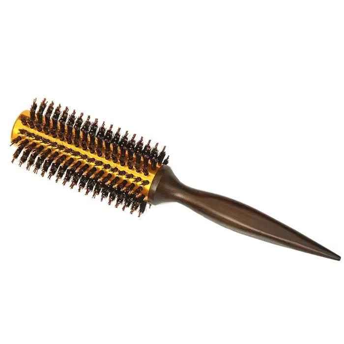 Brosse ronde en poils de sanglier naturels