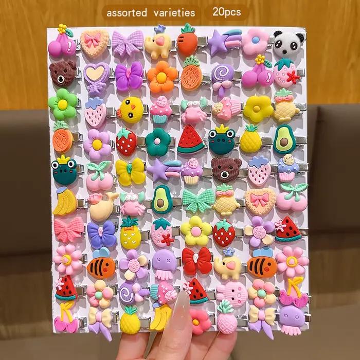 20 pinces à cheveux mignonnes de dessin animé aléatoires adaptées aux accessoires