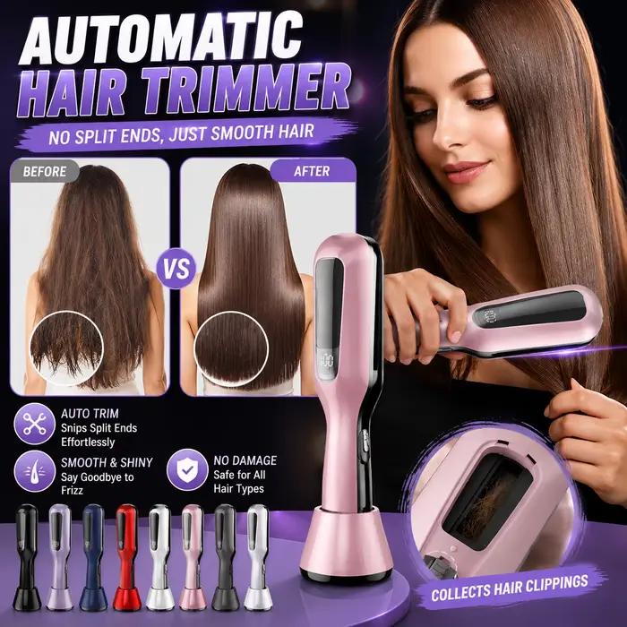 Coupe-pointes fourchues automatique – Répare les cheveux abîmés sans douleur – Lisse et redresse les pointes