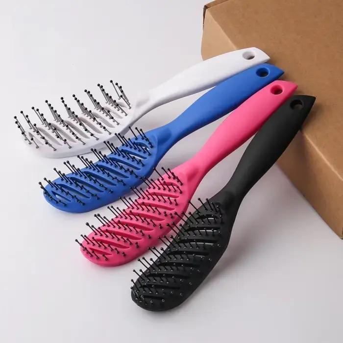 Brosse démêlante 9 rangées pour cheveux raides