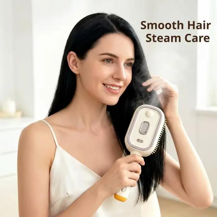 Brosse démêlante électrique 2-en-1 avec pulvérisation d'eau