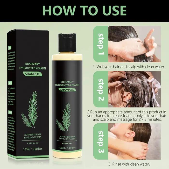 Shampooing anti-pelliculaire régulateur de sébum à l'huile de romarin - Répare les pointes fourchues