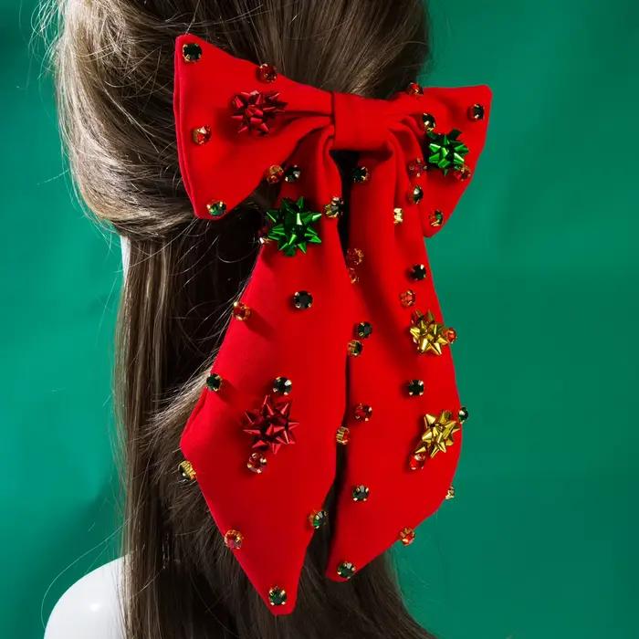 Barrette à cheveux avec perles de noël