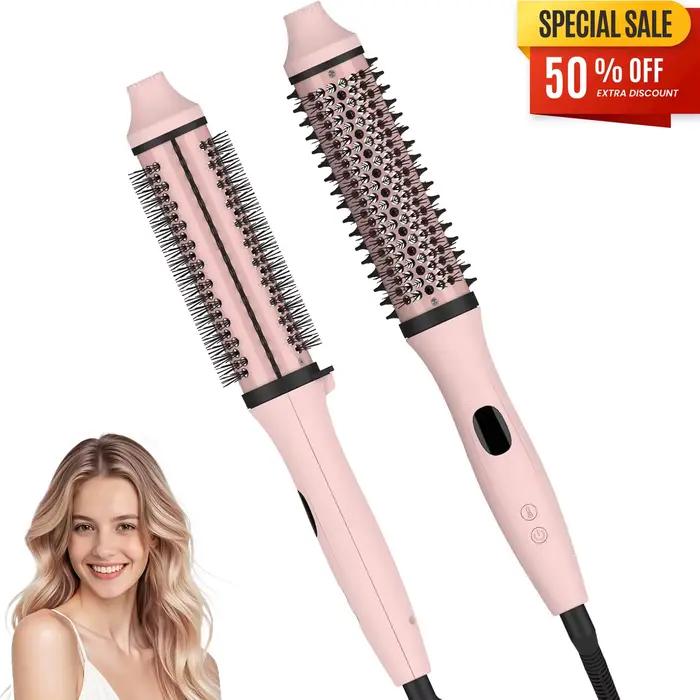 Brosse thermique 1.5 pouces double PTC chauffé Curling Styler 6 Temps avec Ions négatifs et céramique pour volumiser