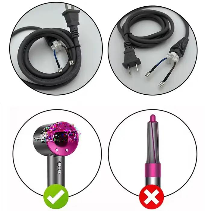 Compatible avec Dyson HD01 HD02 HD03 HD04 HD07 HD08 HD gamme complète de câbles d'alimentation pour sèche-cheveux