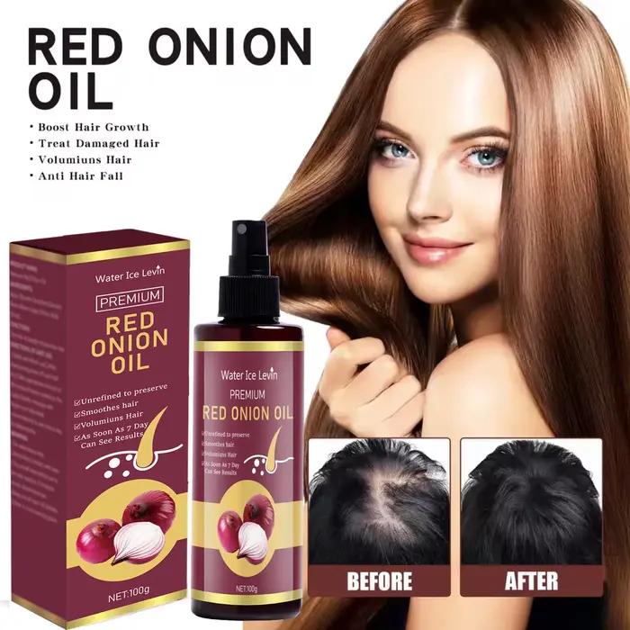 Huile capillaire à l'oignon rouge – Essence hydratante et nourrissante pour les cheveux