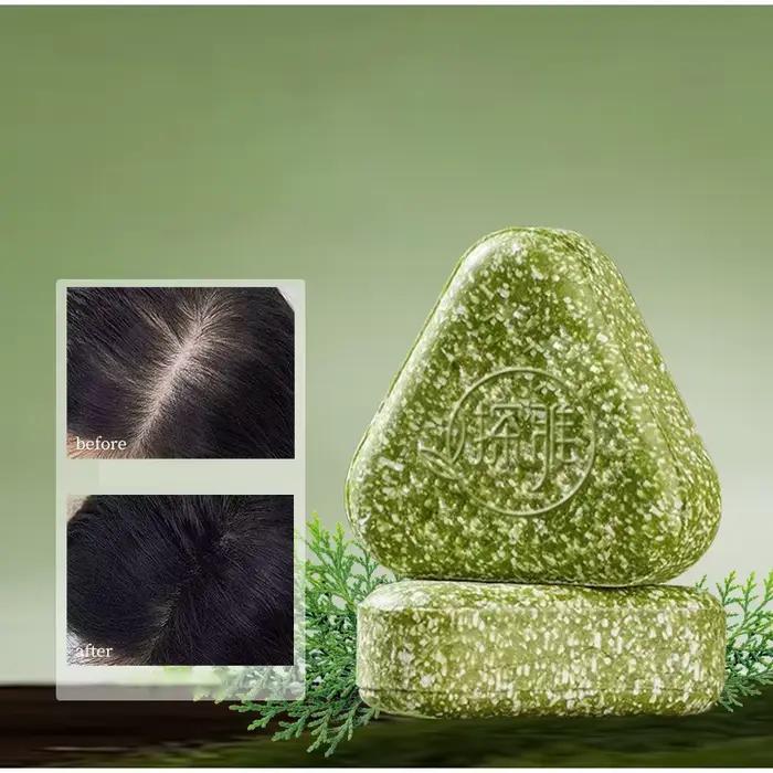 Savon Shampooing Herbal Usman Grass Platycladus Naturel Contre la Chute des Cheveux Renforce les Racines Contrôle le Sébum Nettoie le Cuir Chevelu Favorise la Croissance Capillaire