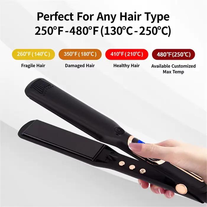 Fer à lisser bigoudi professionnel haute température chauffage rapide 450 ℉ / 480 ℉ Fer plat pour cheveux