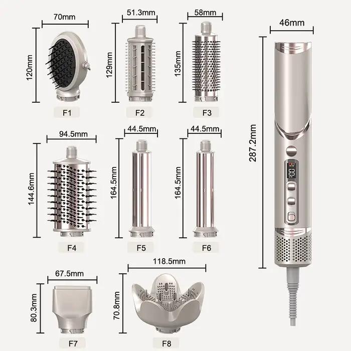 Brosse à bigoudi rapide 8 en 1