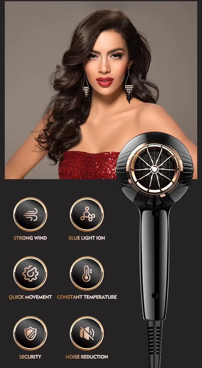 Sèche-cheveux professionnel 220V 2200W
