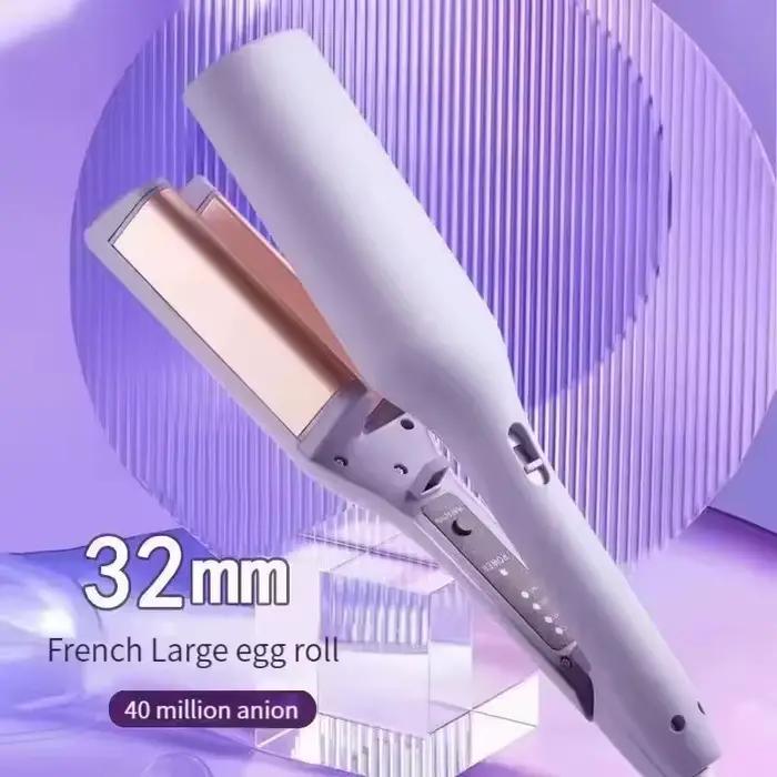 32mm français bigoudi vague professionnel oeuf rouleau cheveux fer à friser ondulé