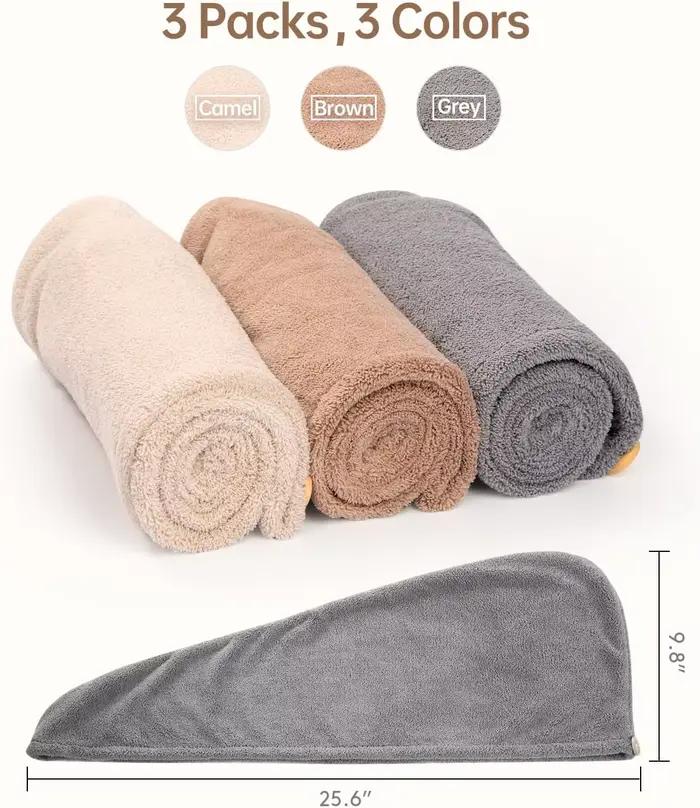 Serviette à cheveux boutonnée