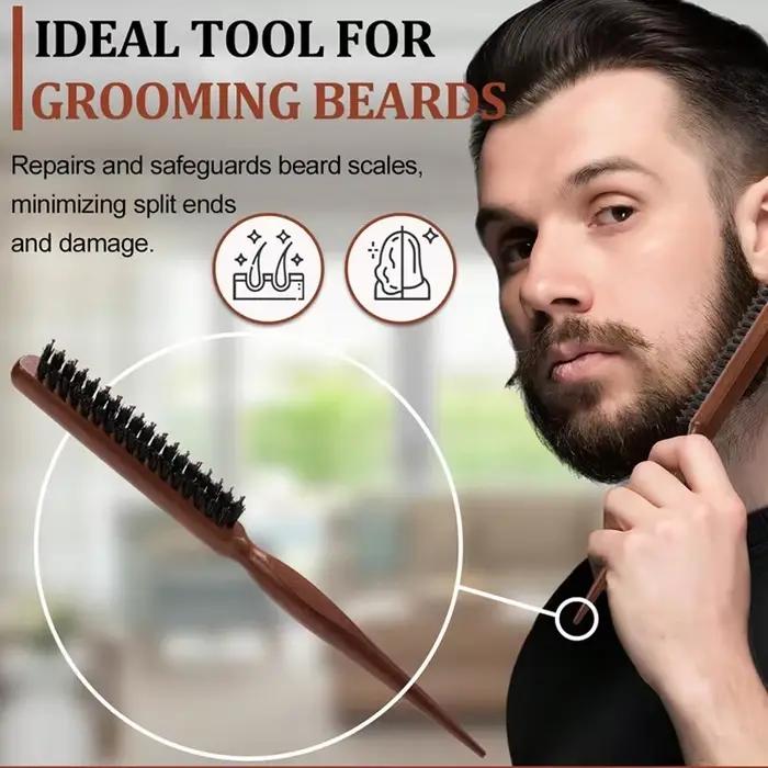 Brosse à cheveux à poils de qualité supérieure avec manche en bois