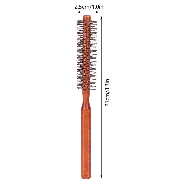 Petite brosse à cheveux ronde en bois unisexe
