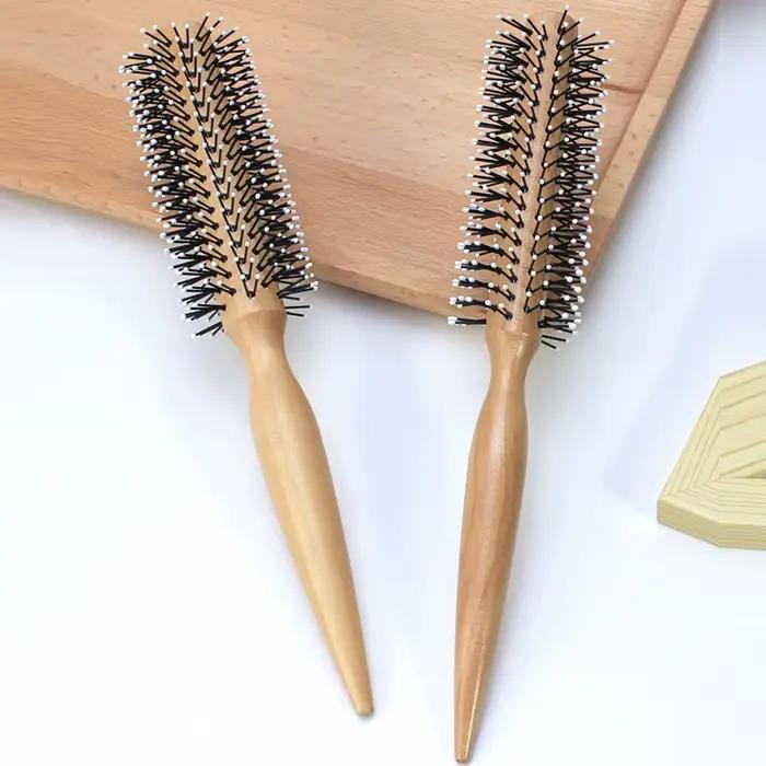 Mini brosse à cheveux ronde en Nylon