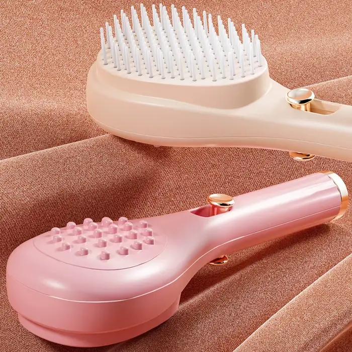Brosse à cheveux auto-nettoyante portable