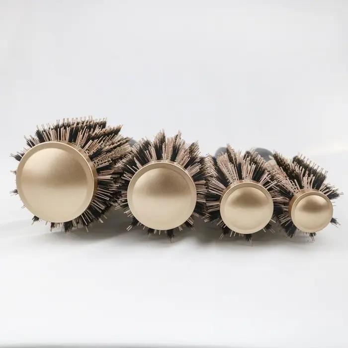 Brosse à cheveux ronde en poils de sanglier